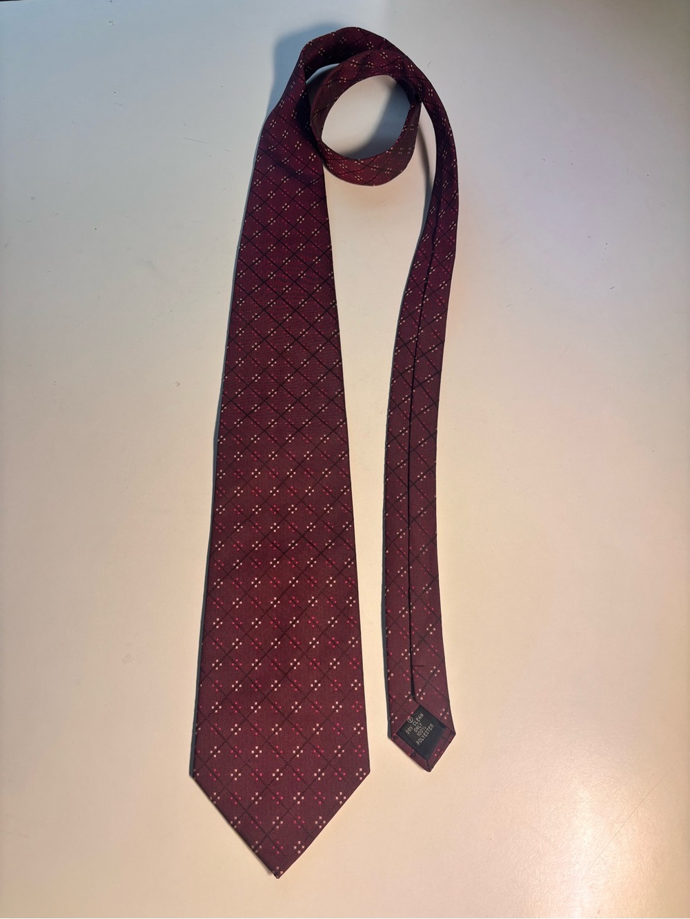 George burgundy patterned tie